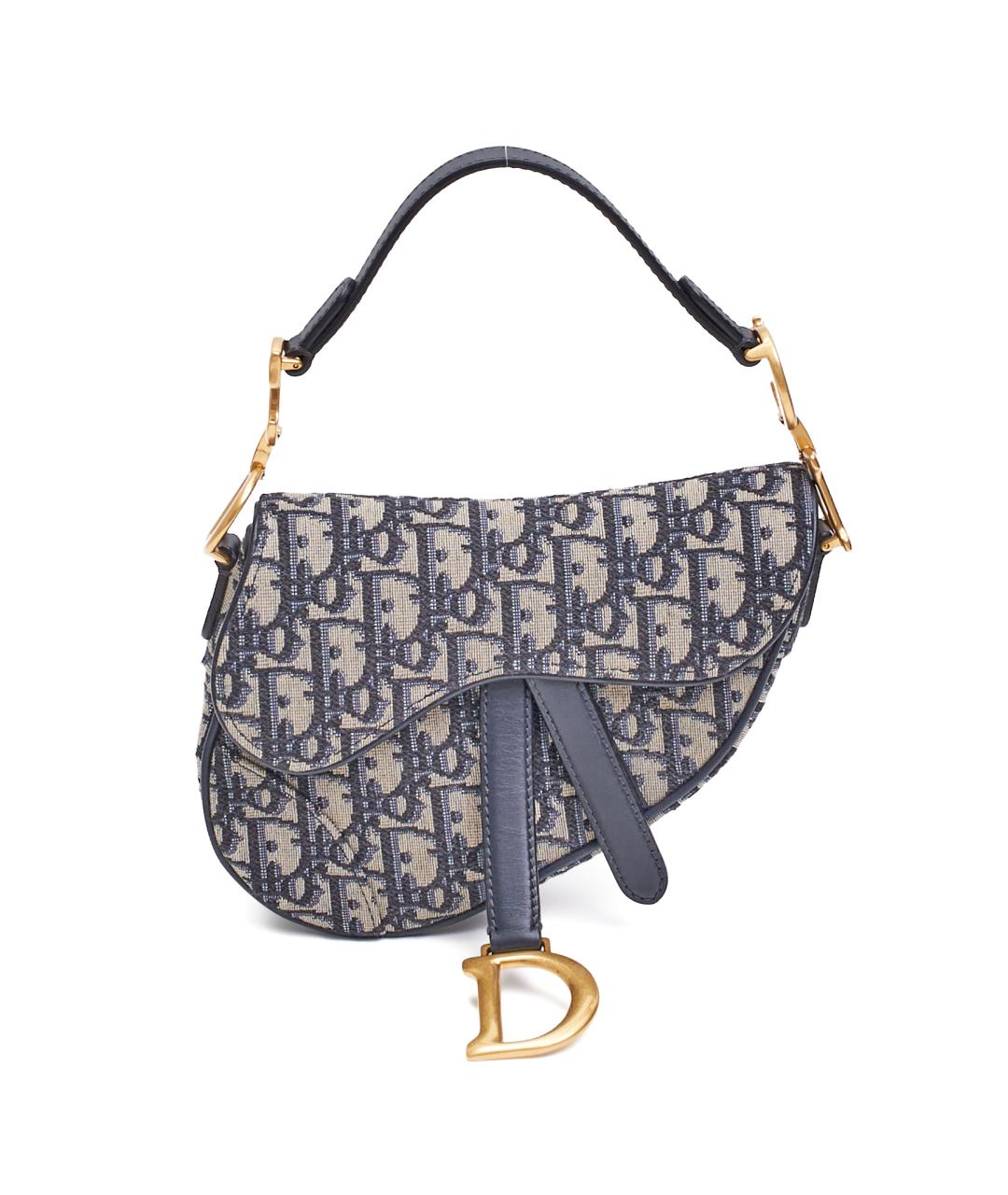 CHRISTIAN DIOR Синяя тканевая сумка с короткими ручками, фото 7