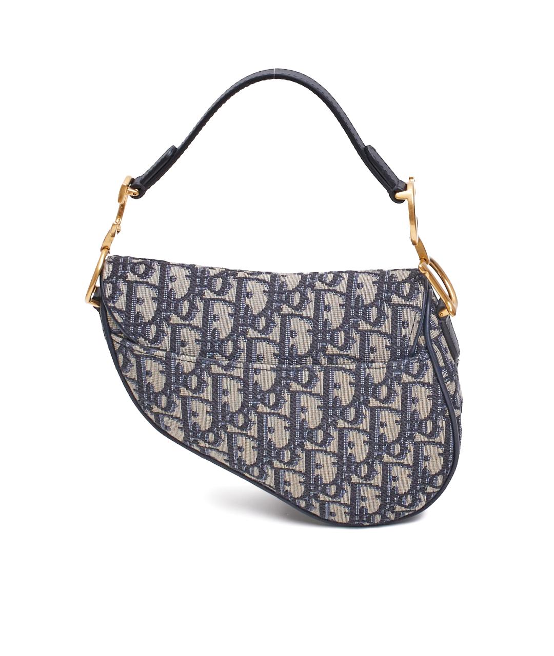 CHRISTIAN DIOR Синяя тканевая сумка с короткими ручками, фото 2