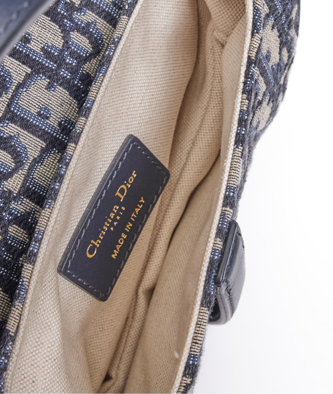 CHRISTIAN DIOR Синяя тканевая сумка с короткими ручками, фото 4