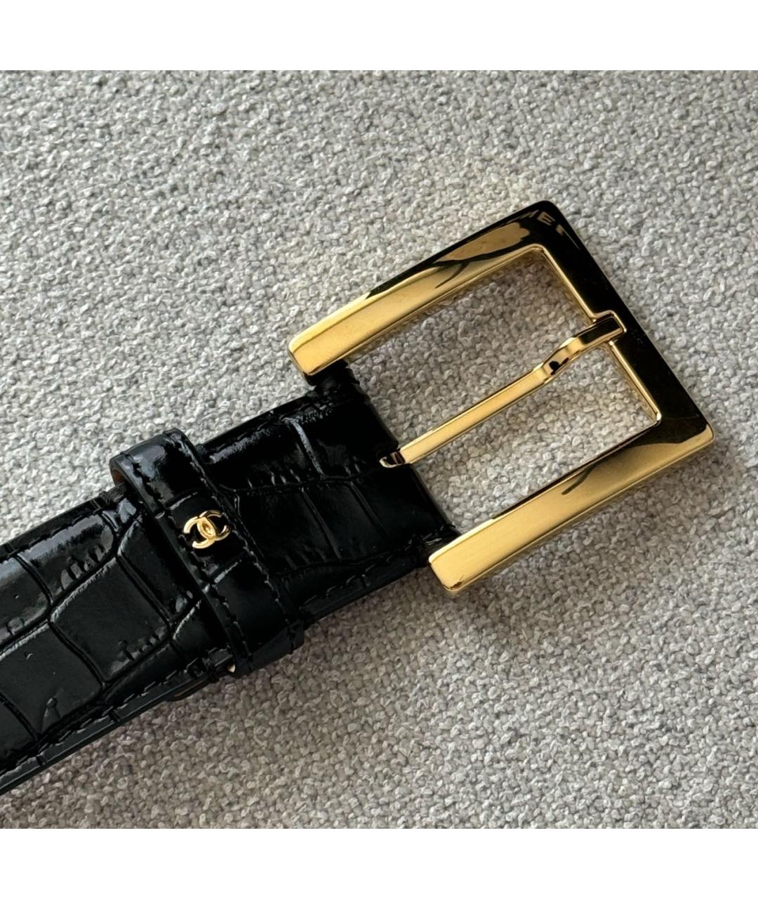 CHANEL Черный кожаный ремень, фото 6