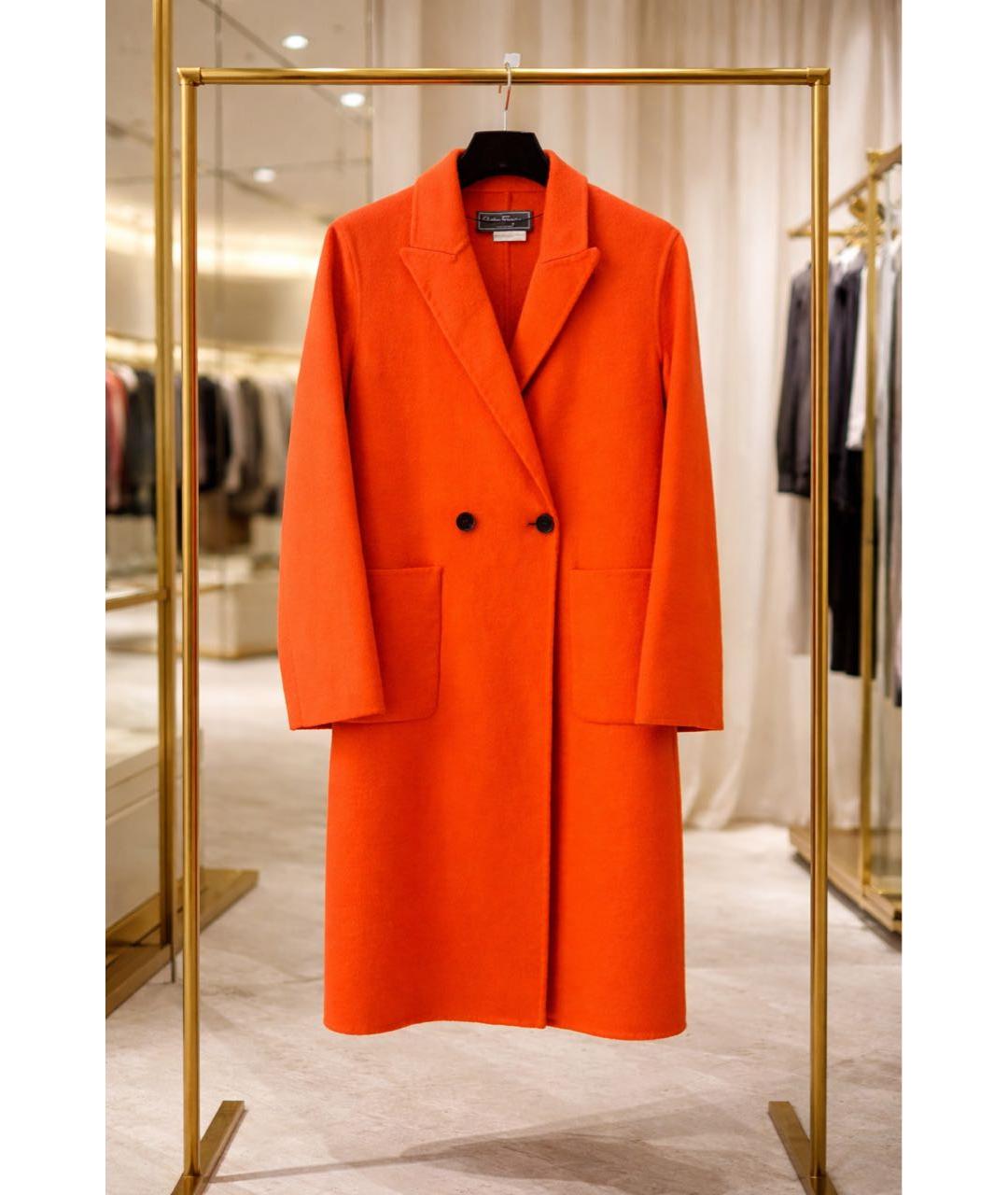 FERRAGAMO Оранжевое шерстяное пальто, фото 9