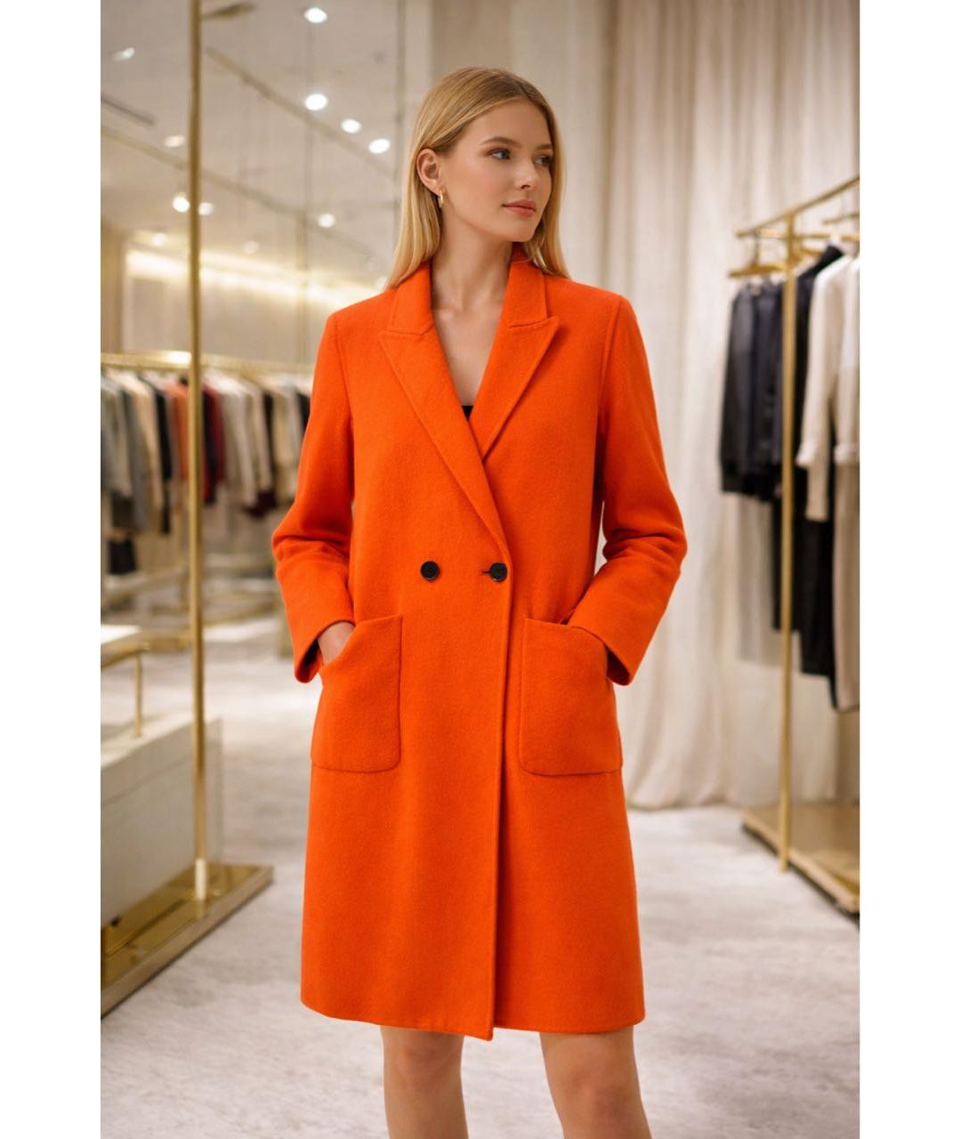 FERRAGAMO Оранжевое шерстяное пальто, фото 6