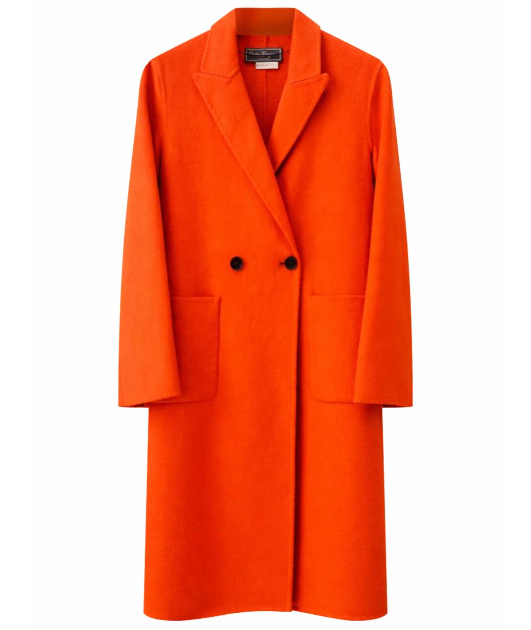 FERRAGAMO Оранжевое шерстяное пальто, фото 1