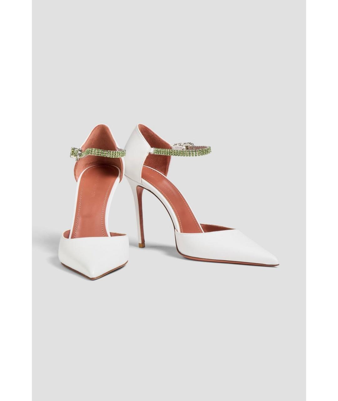 Amina Muaddi Белые кожаные туфли, фото 2
