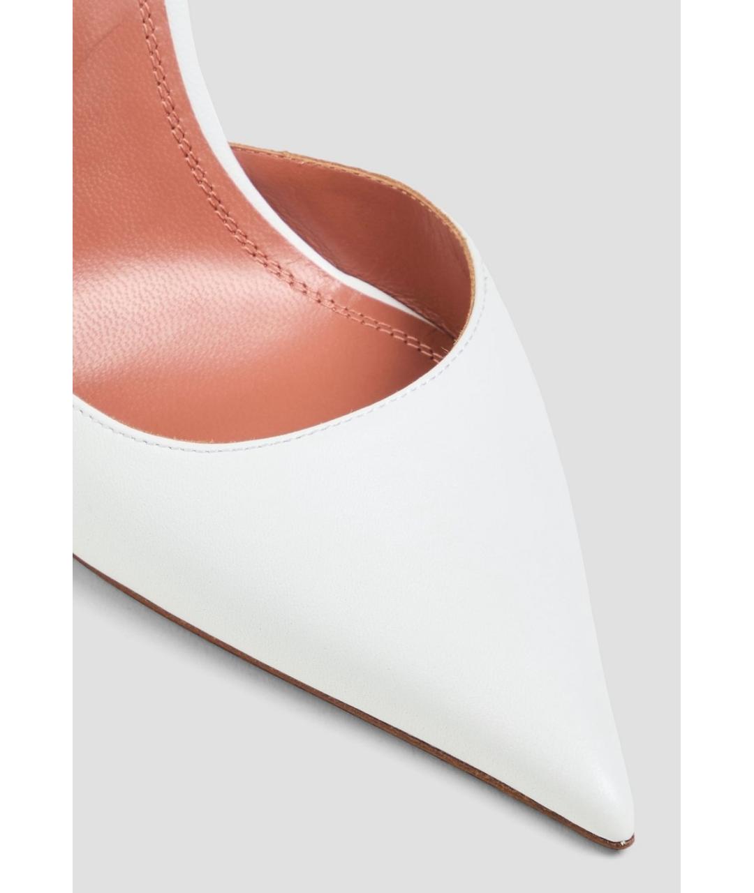Amina Muaddi Белые кожаные туфли, фото 4