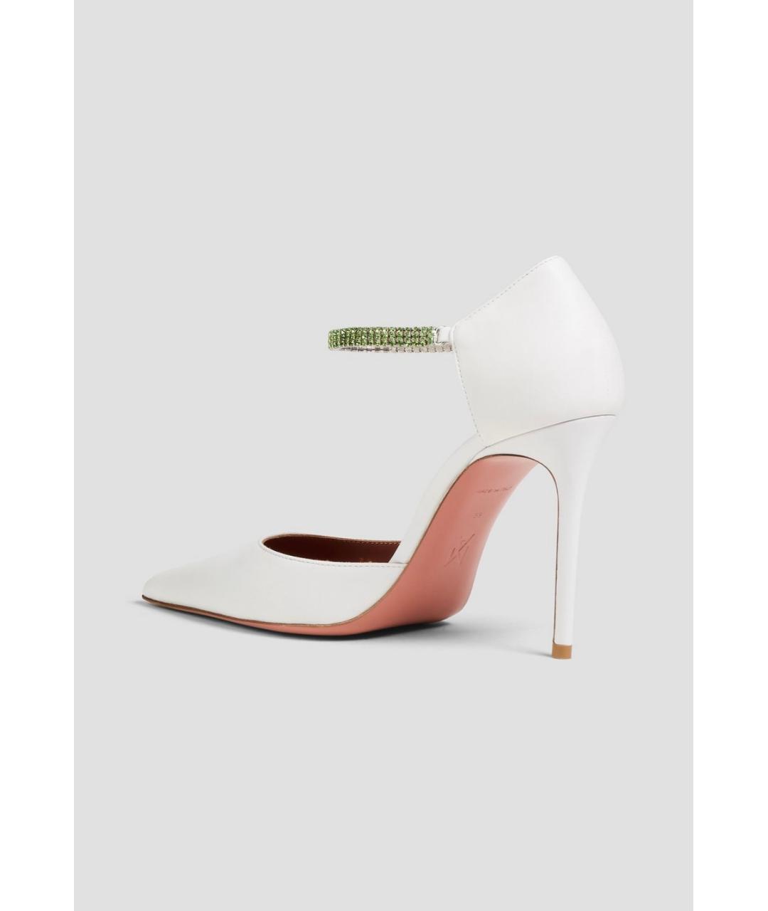 Amina Muaddi Белые кожаные туфли, фото 3