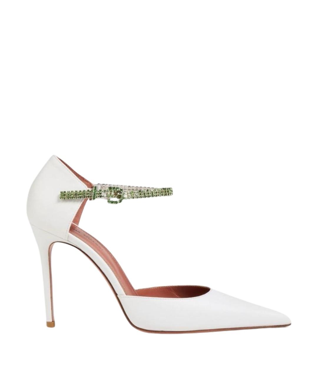 Amina Muaddi Белые кожаные туфли, фото 1