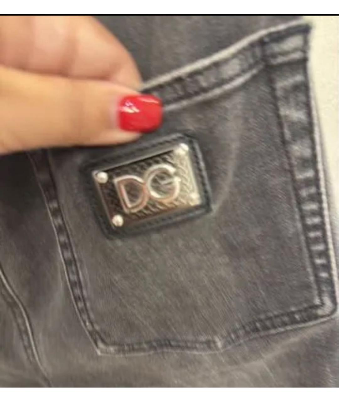 DOLCE&GABBANA Серые хлопко-эластановые джинсы слим, фото 4