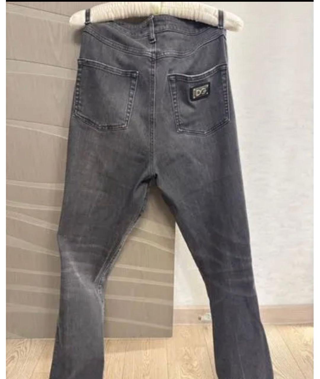 DOLCE&GABBANA Серые хлопко-эластановые джинсы слим, фото 2