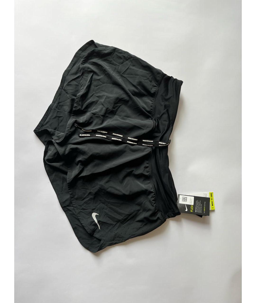 NIKE Черные синтетические спортивные брюки и шорты, фото 2