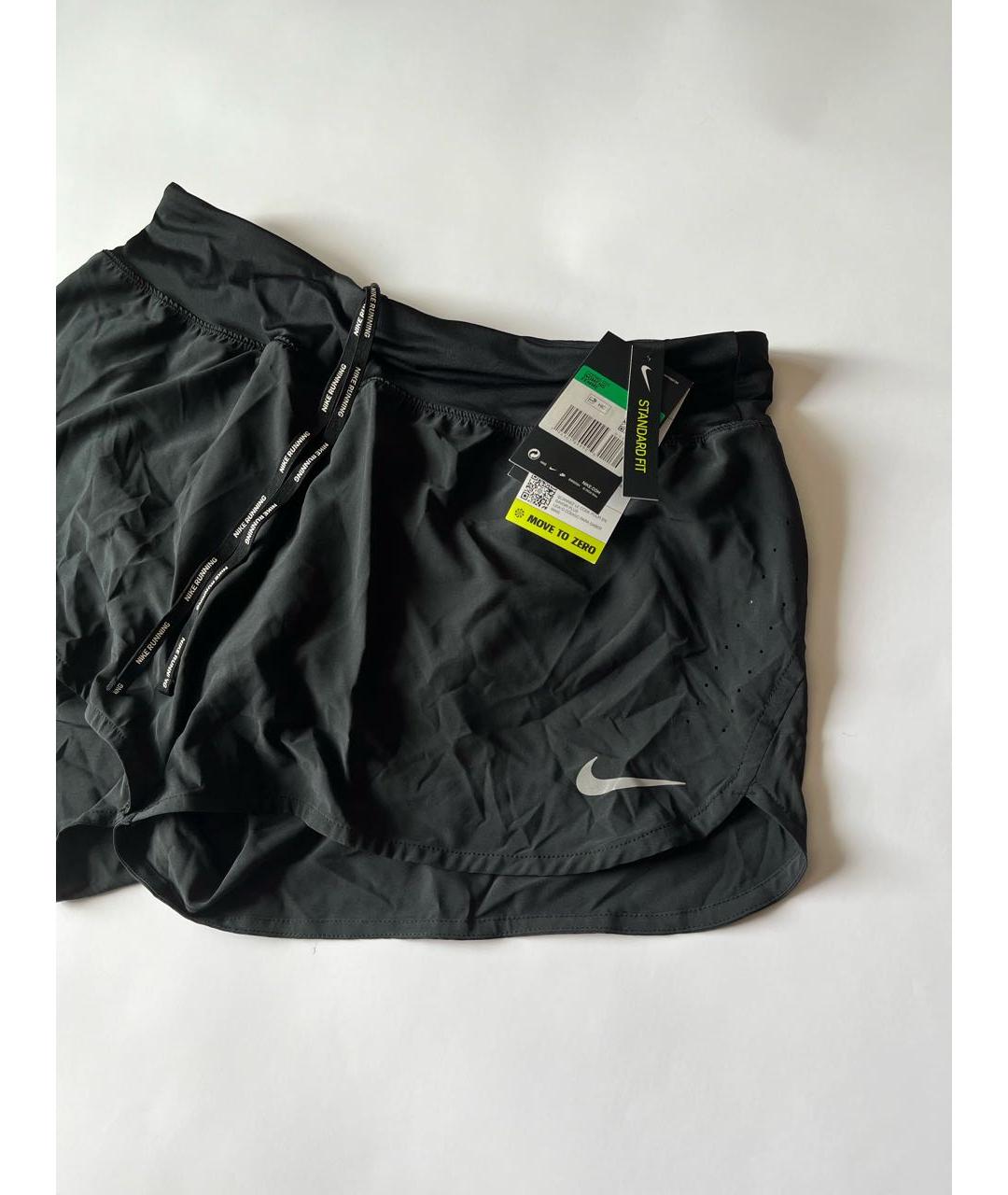 NIKE Черные синтетические спортивные брюки и шорты, фото 4