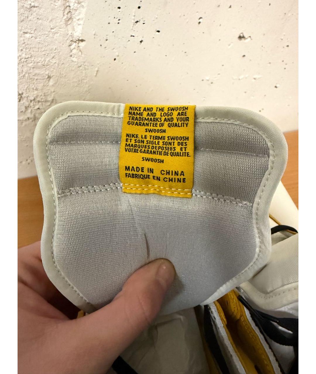 JORDAN Горчичные высокие кроссовки / кеды из искусственной кожи, фото 6