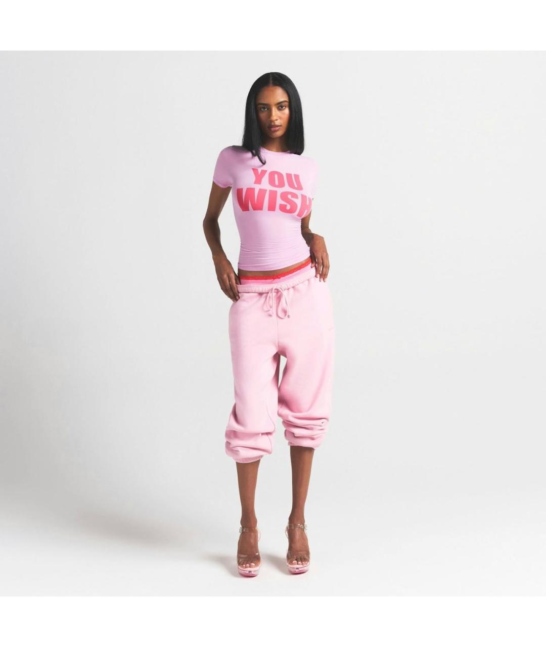 SKIMS Розовая полиамидовая футболка, фото 4