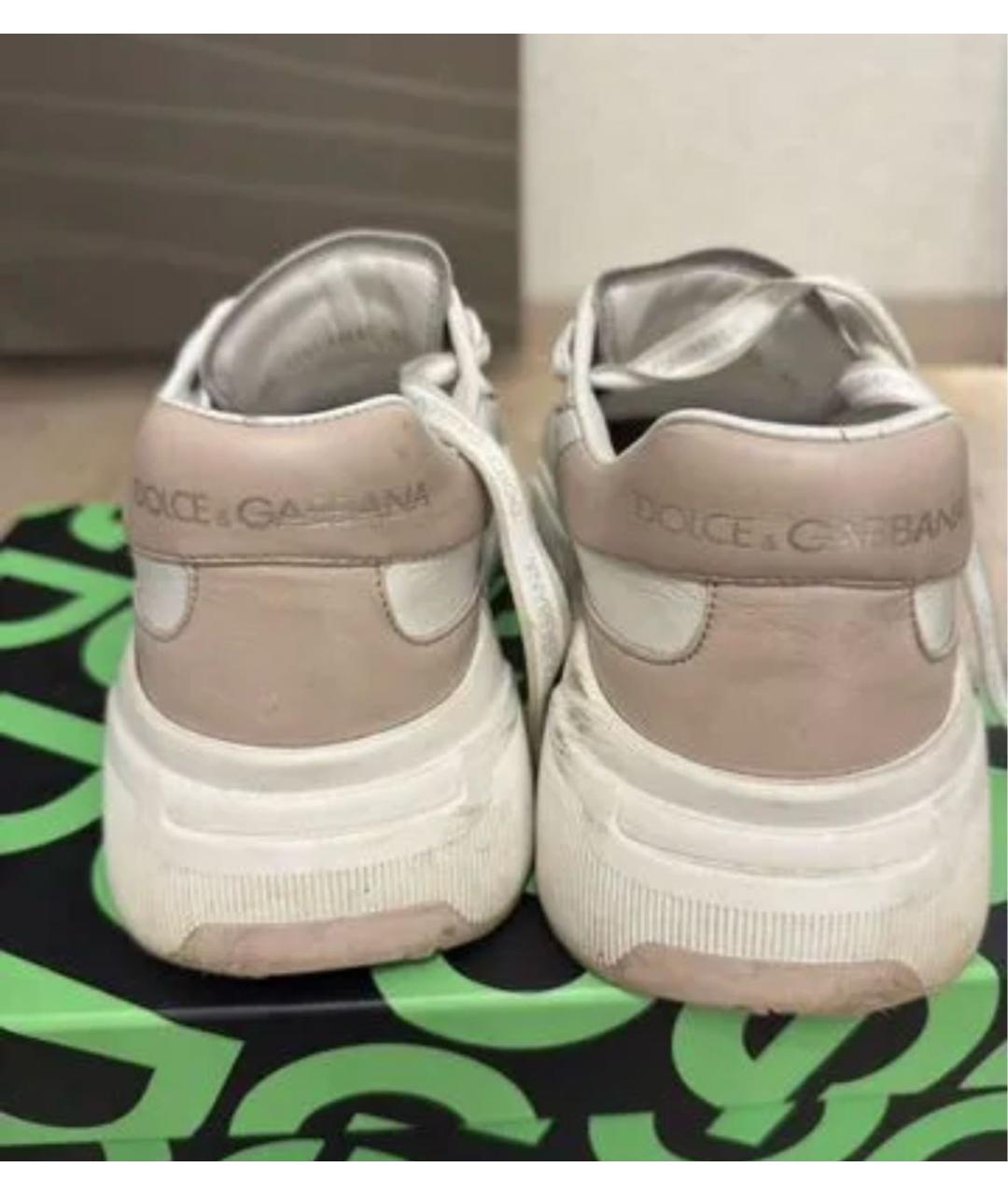 DOLCE&GABBANA Белые кожаные кроссовки, фото 3