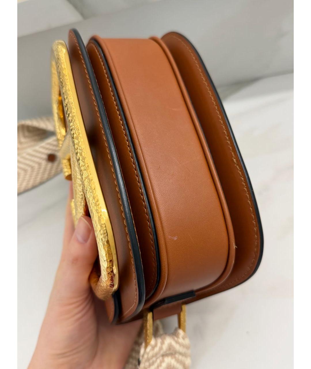 VALENTINO Коричневая кожаная сумка через плечо, фото 7