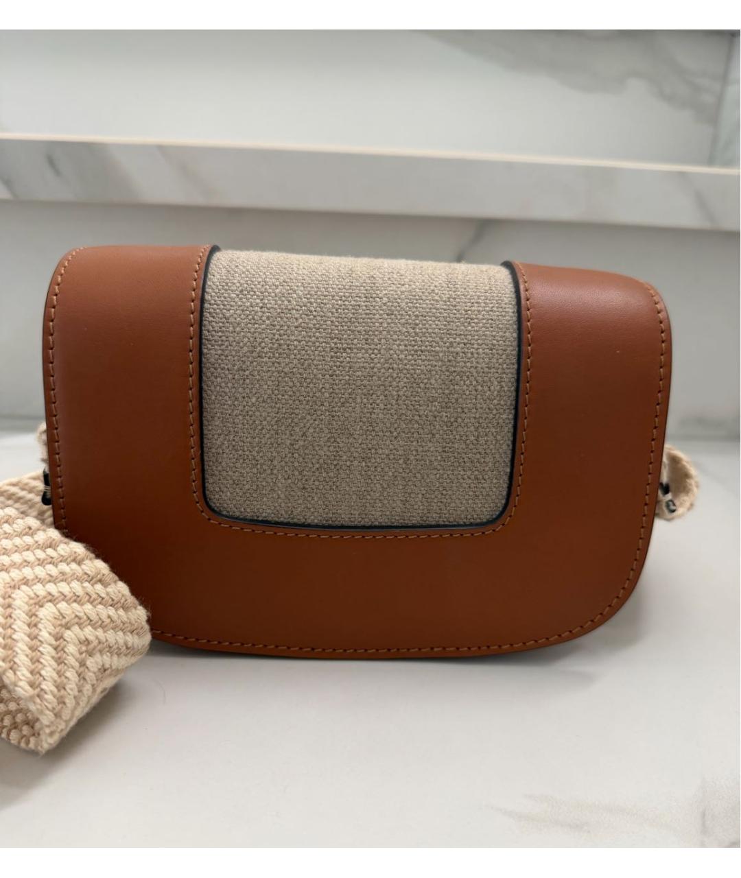 VALENTINO Коричневая кожаная сумка через плечо, фото 3