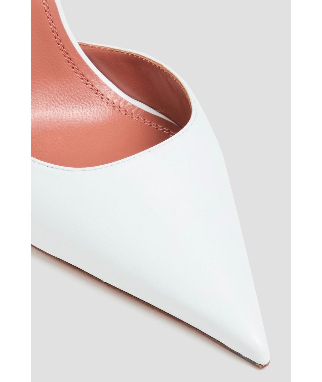 Amina Muaddi Белые кожаные туфли, фото 4