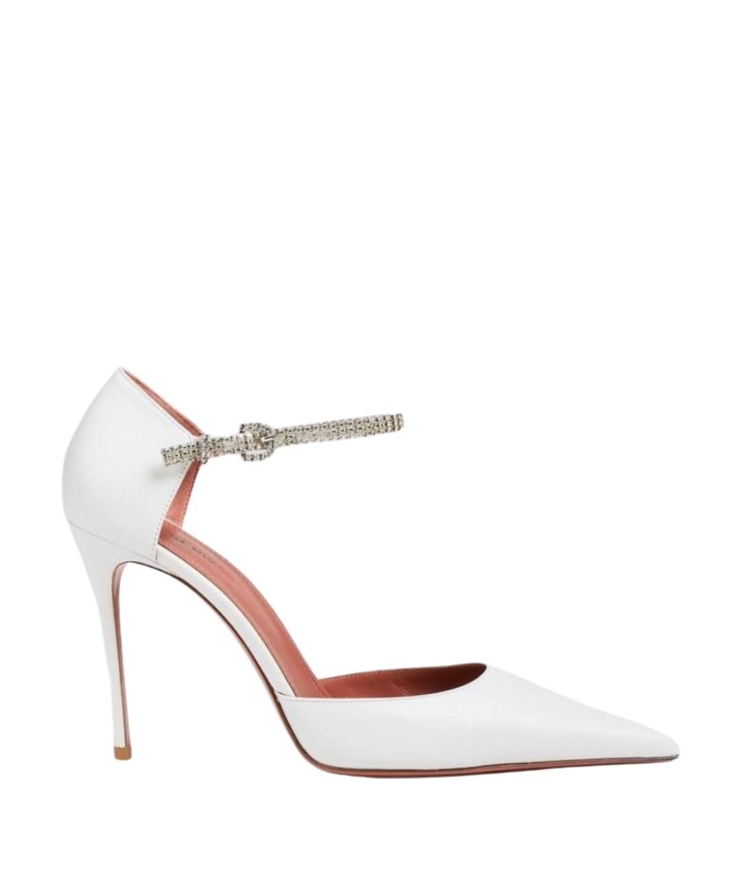 Amina Muaddi Белые кожаные туфли, фото 1