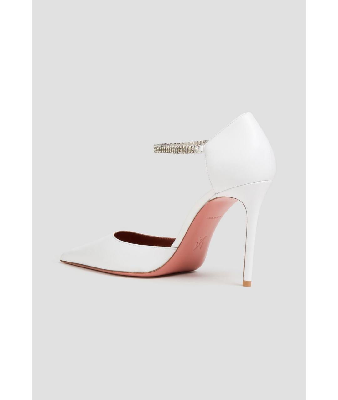 Amina Muaddi Белые кожаные туфли, фото 3