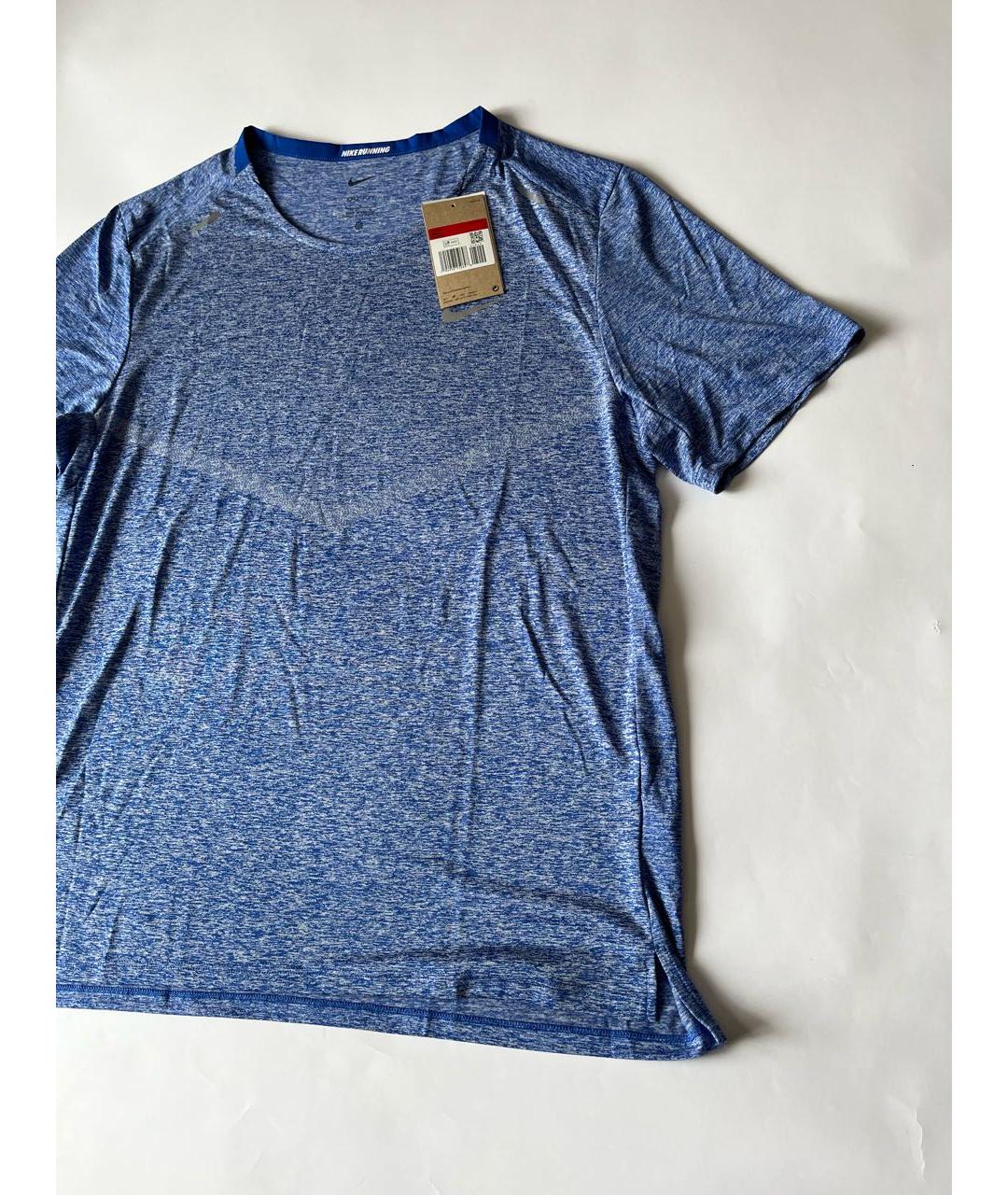 NIKE Голубая синтетическая футболка, фото 4