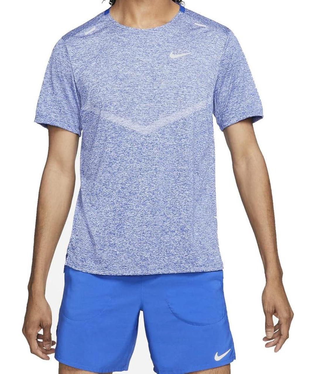 NIKE Голубая синтетическая футболка, фото 2