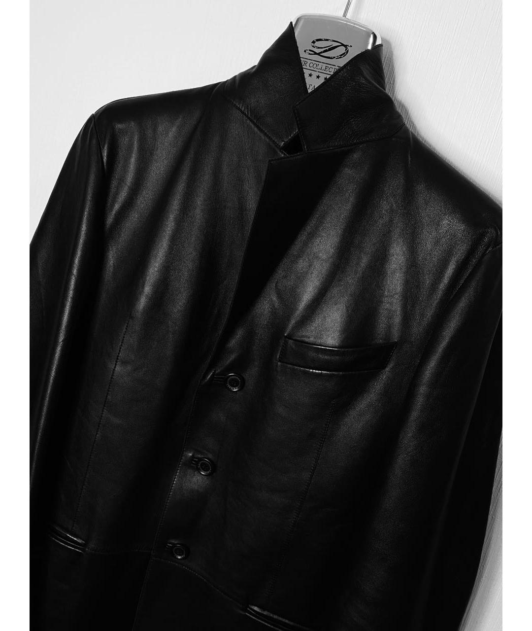 CANALI Черный кожаный пиджак, фото 3