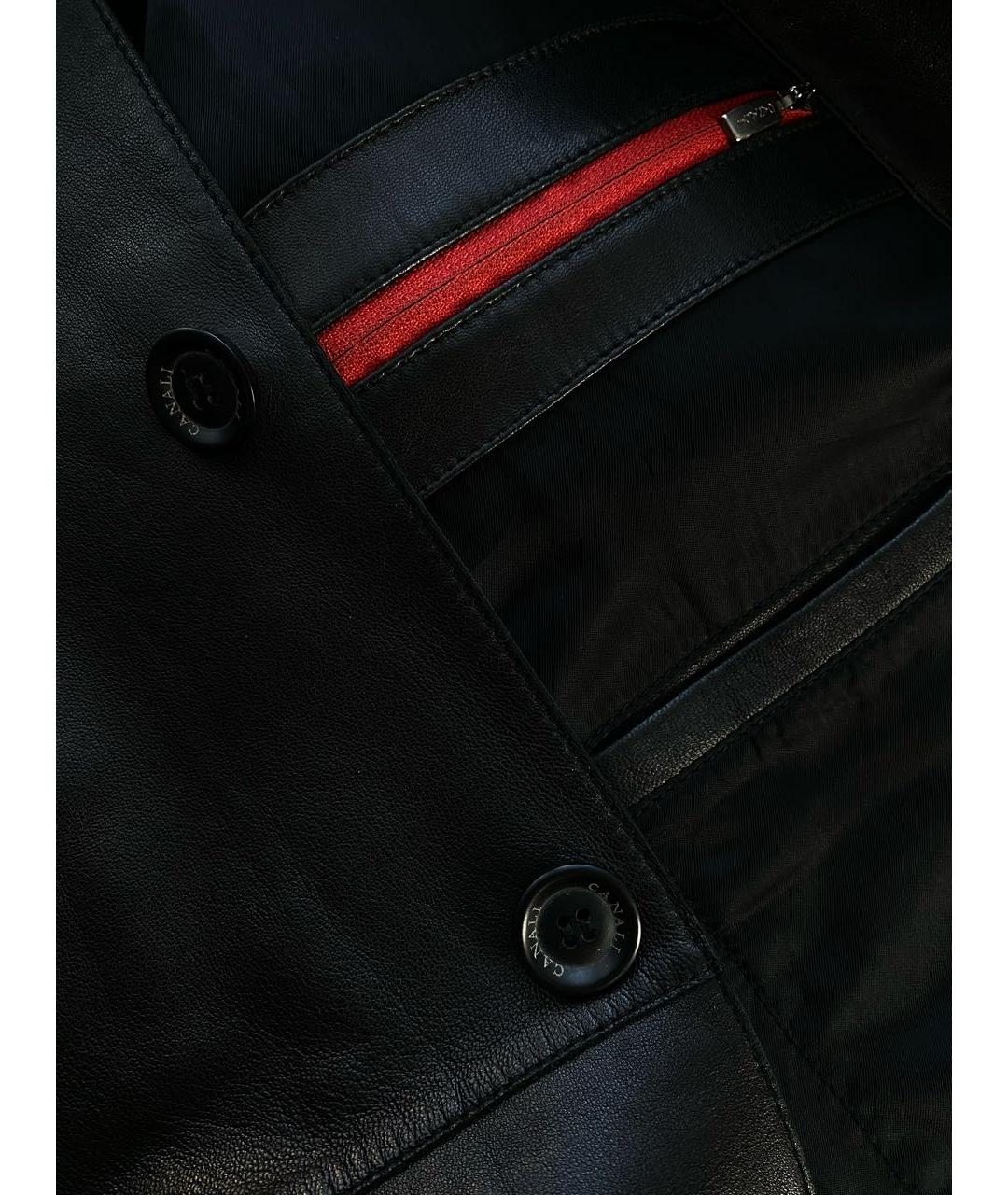CANALI Черный кожаный пиджак, фото 7