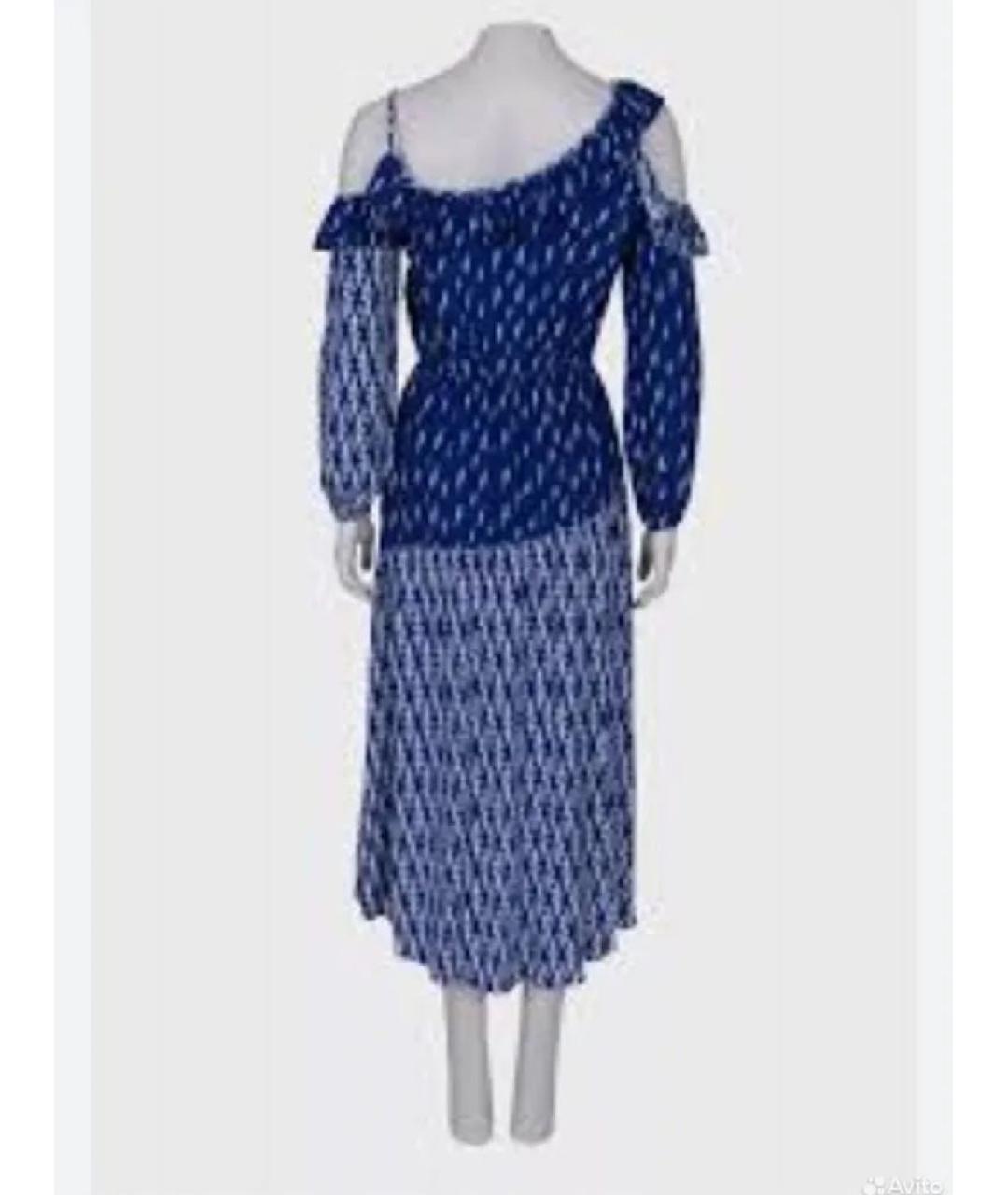 SANDRO Синее вискозное повседневное платье, фото 7