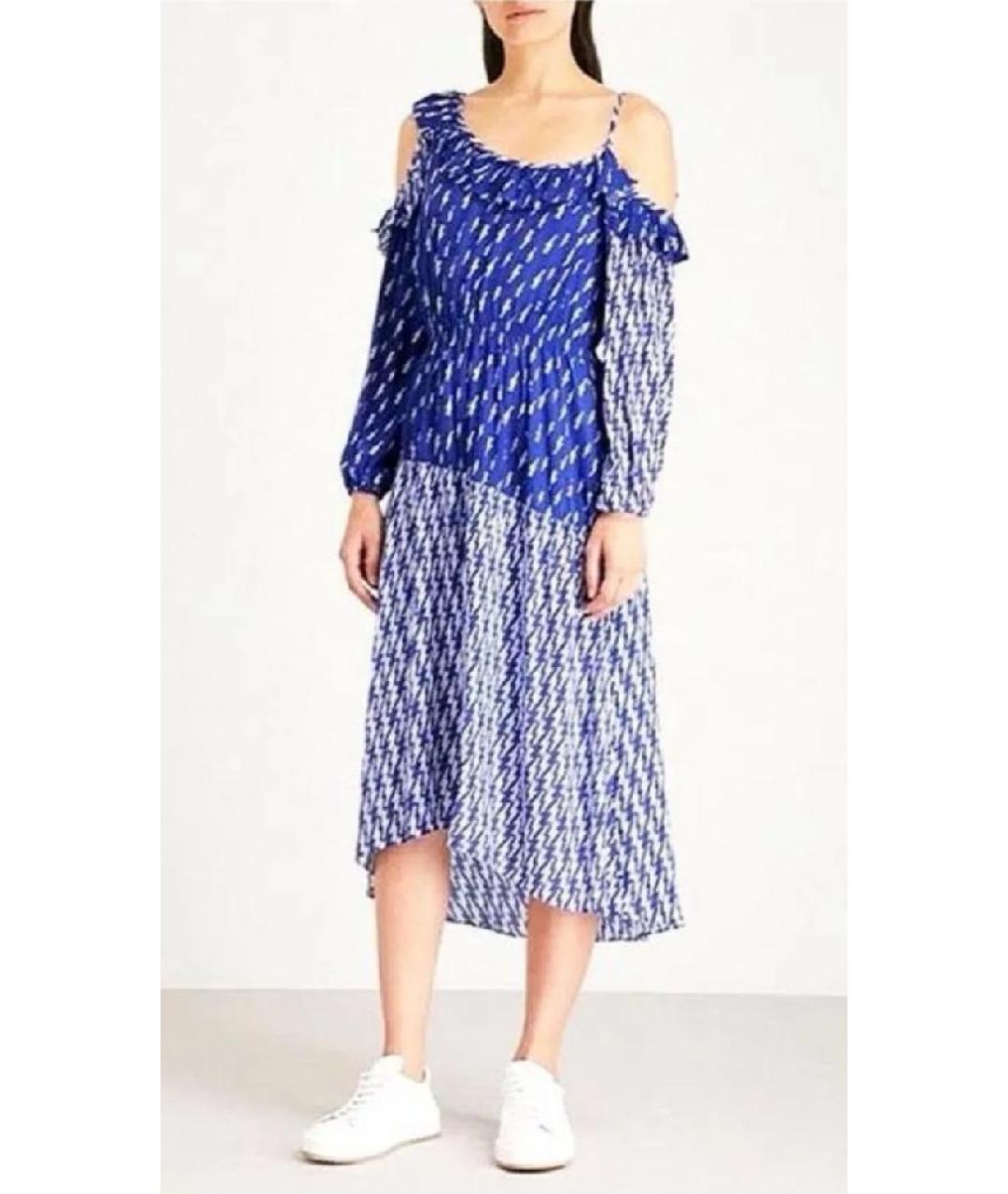 SANDRO Синее вискозное повседневное платье, фото 5