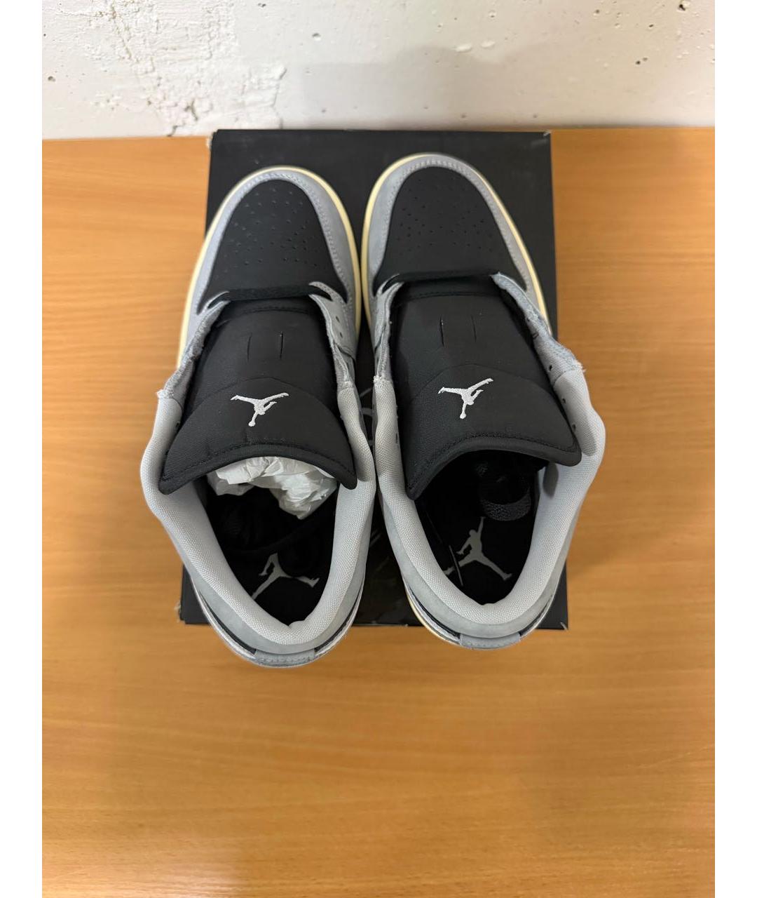 JORDAN Антрацитовые замшевые низкие кроссовки / кеды, фото 3