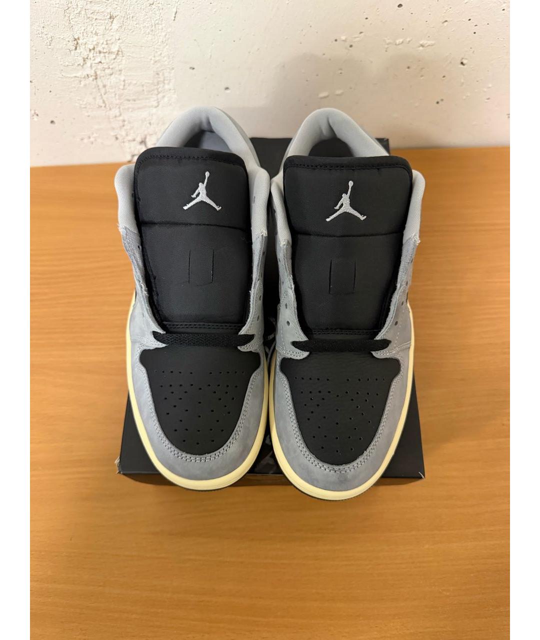 JORDAN Антрацитовые замшевые низкие кроссовки / кеды, фото 2