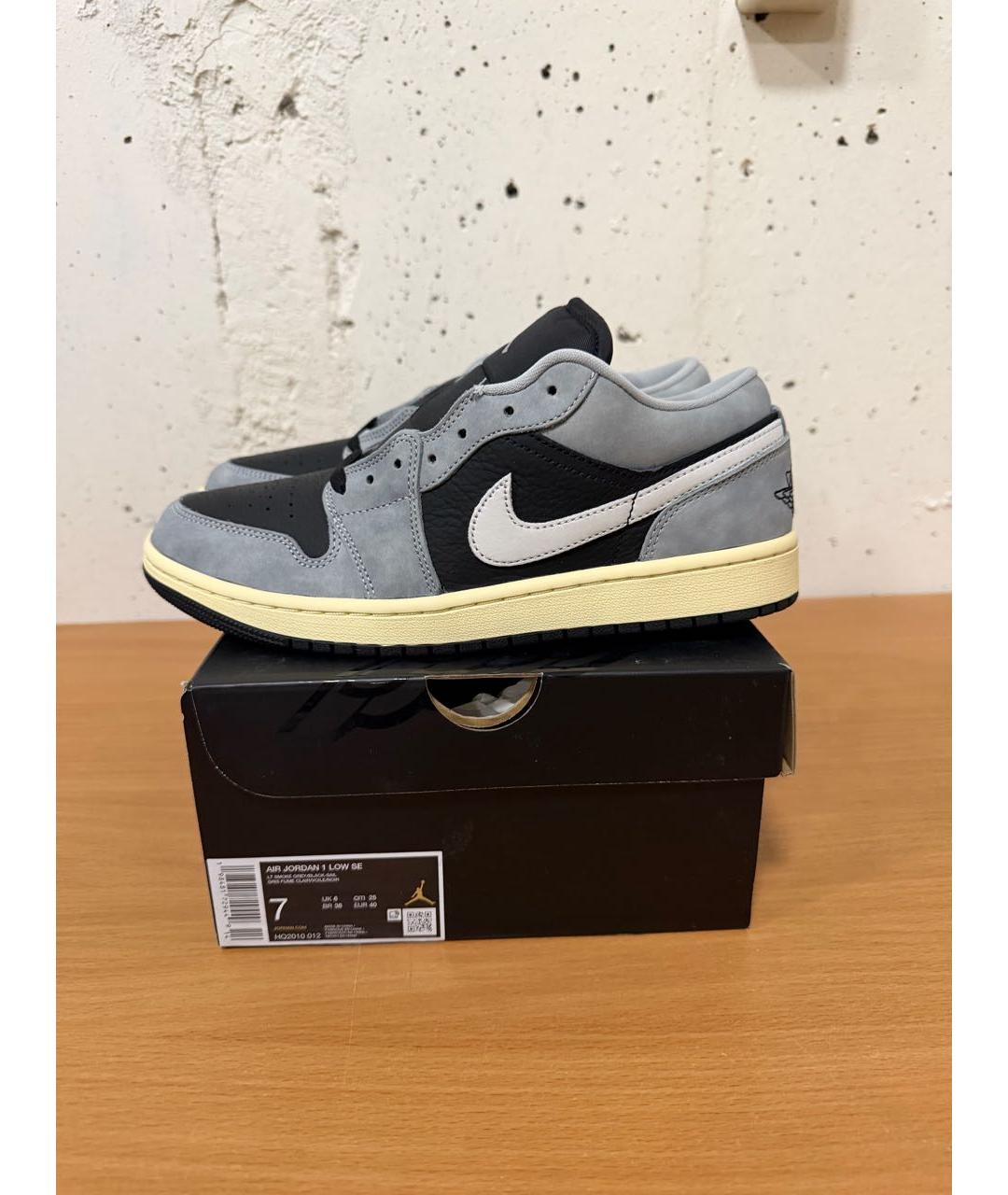 JORDAN Антрацитовые замшевые низкие кроссовки / кеды, фото 7