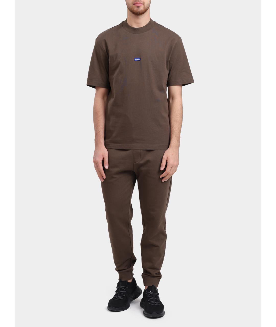 HUGO Коричневые хлопковые повседневные брюки, фото 2