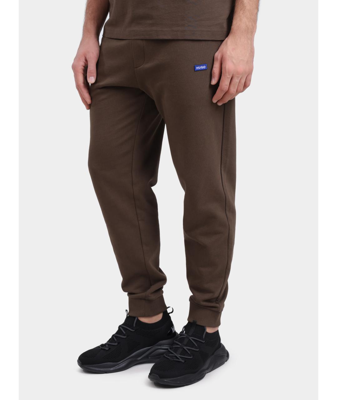 HUGO Коричневые хлопковые повседневные брюки, фото 3