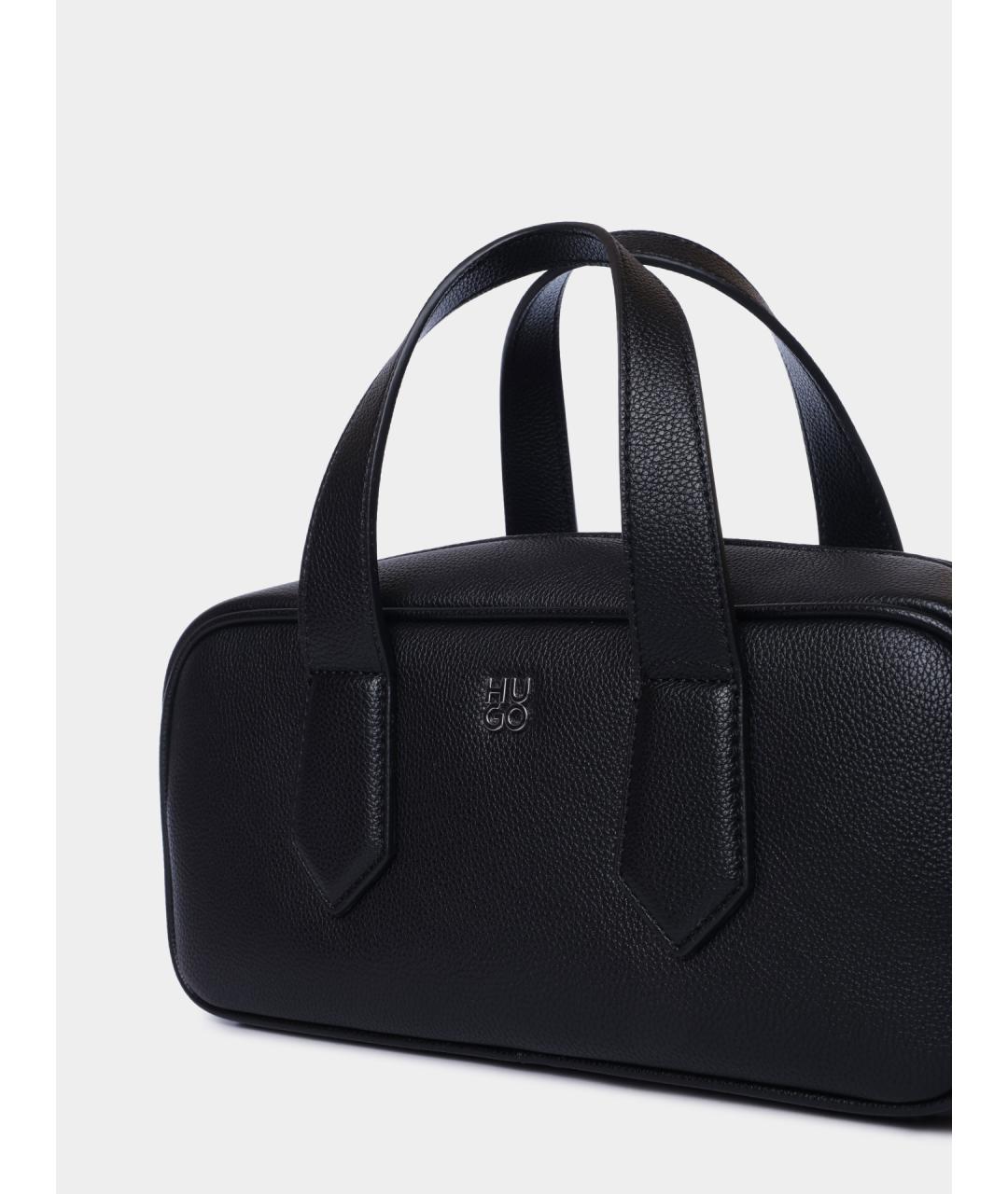 HUGO Черная сумка через плечо из искусственной кожи, фото 4