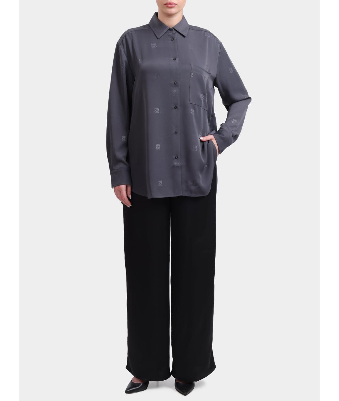 HUGO Серая полиэстеровая рубашка, фото 2