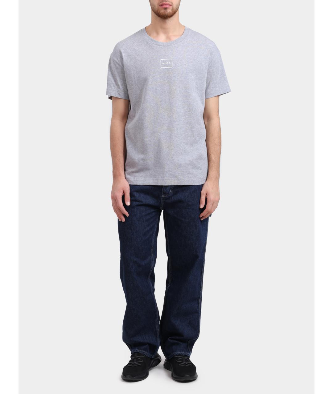 HUGO Темно-синие хлопковые прямые джинсы, фото 2