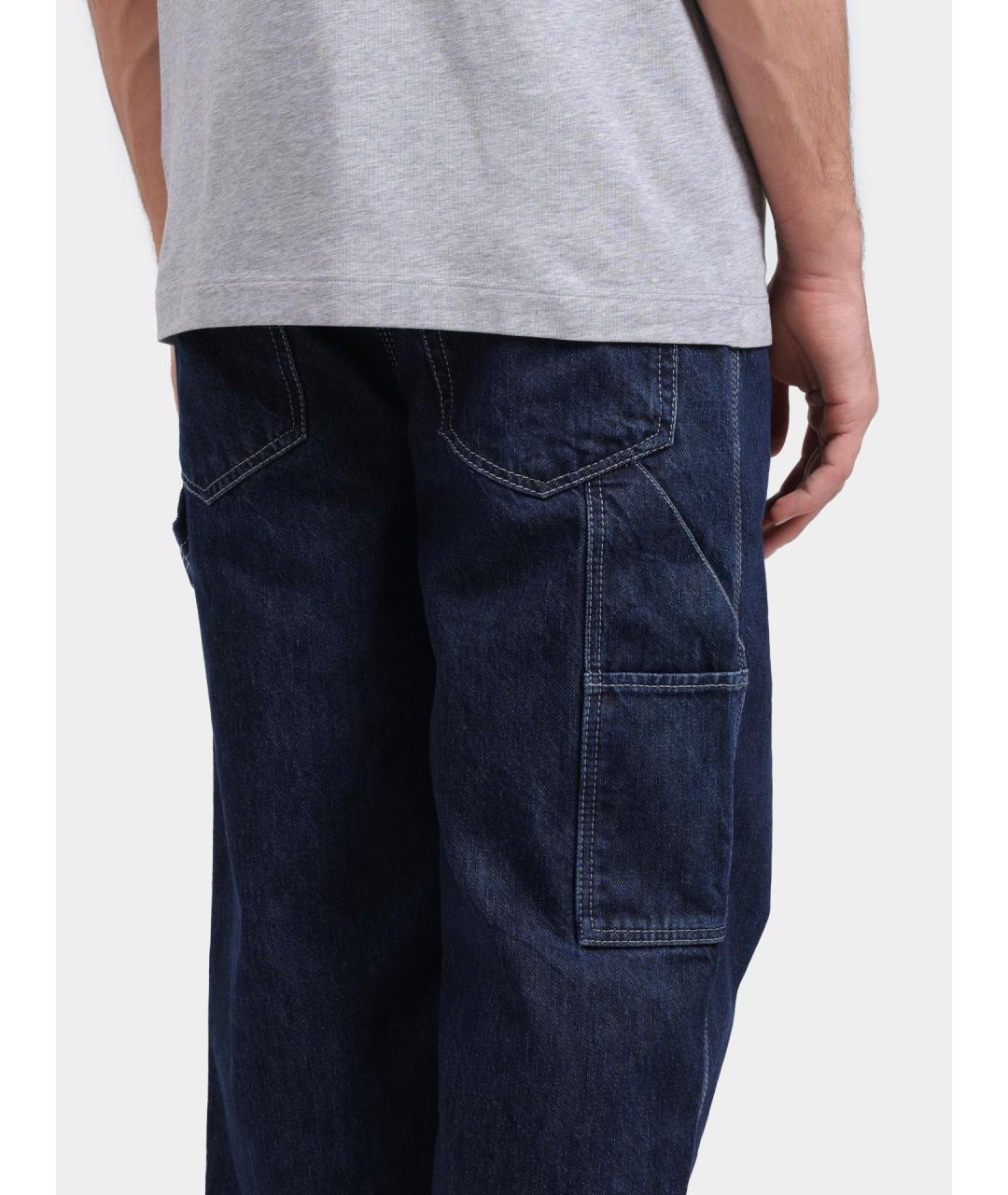 HUGO Темно-синие хлопковые прямые джинсы, фото 5