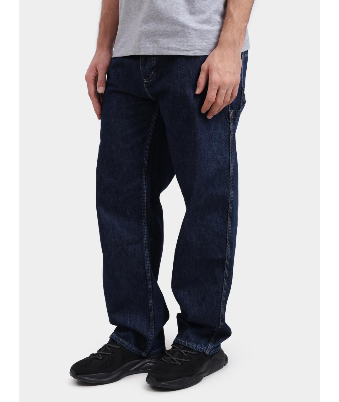 HUGO Темно-синие хлопковые прямые джинсы, фото 3