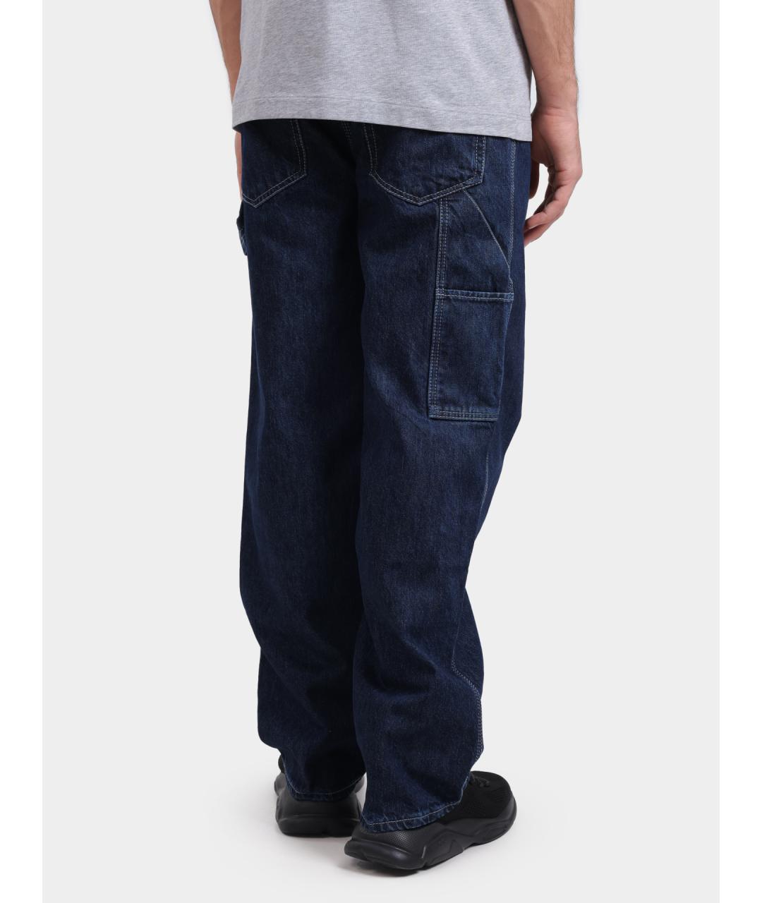HUGO Темно-синие хлопковые прямые джинсы, фото 6