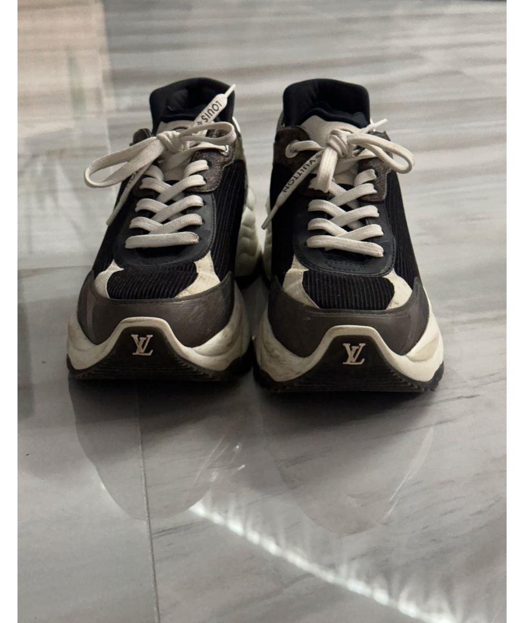 LOUIS VUITTON Темно-синие текстильные кроссовки, фото 2