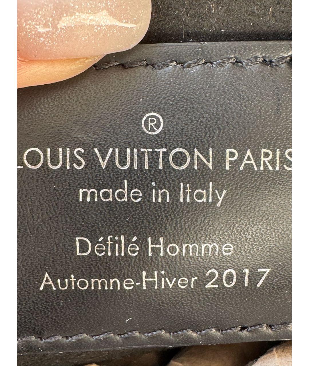 LOUIS VUITTON Черная кожаная сумка на плечо, фото 7