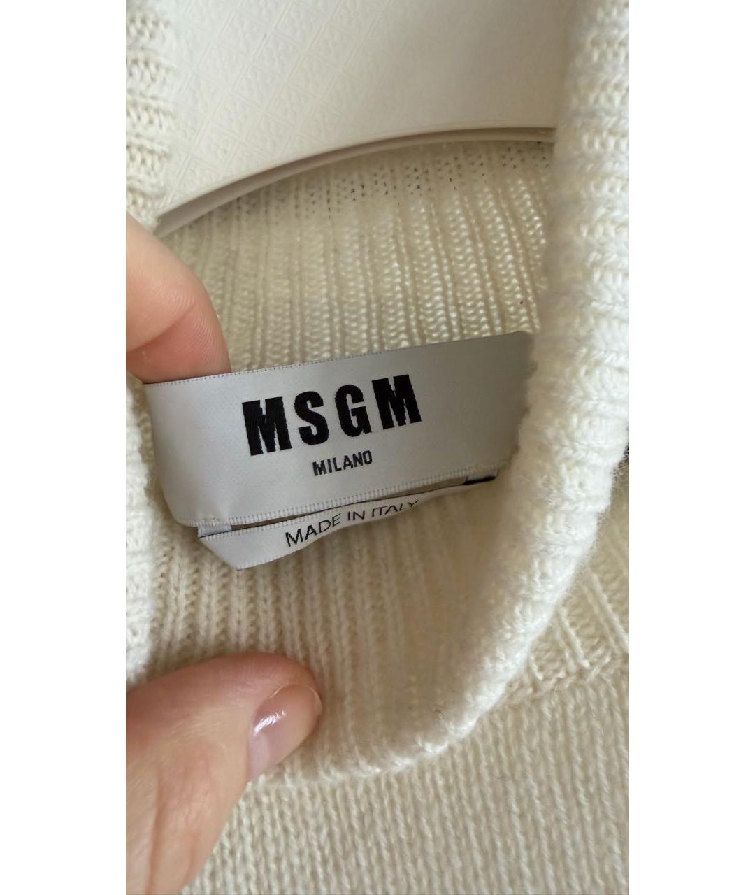 MSGM Белый шерстяной джемпер / свитер, фото 3