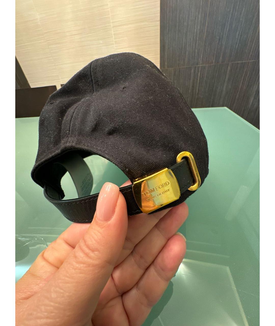 TOM FORD Черная хлопковая кепка, фото 4