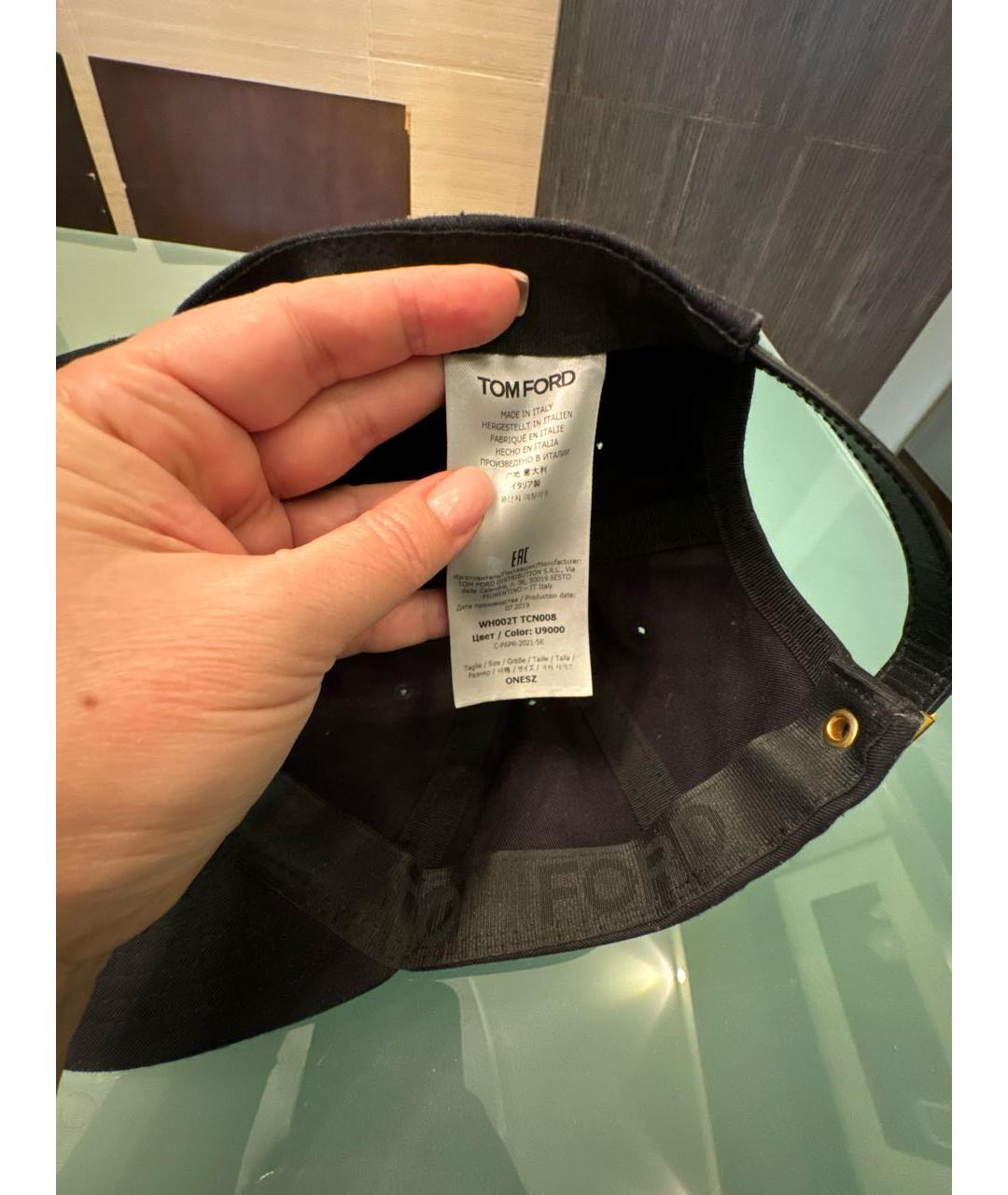 TOM FORD Черная хлопковая кепка, фото 3