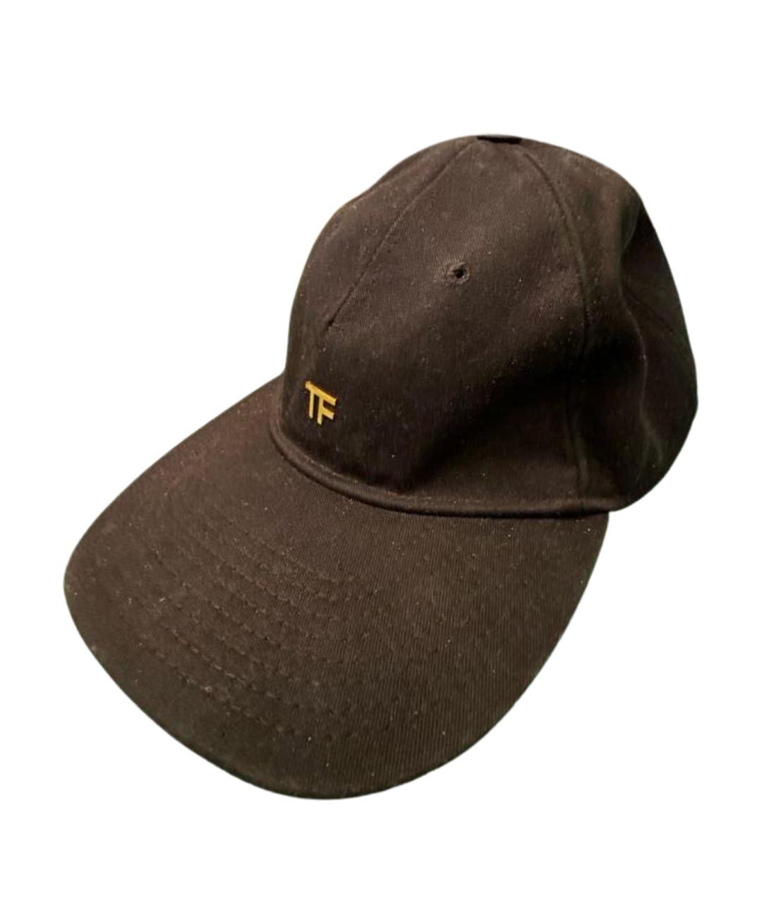 TOM FORD Черная хлопковая кепка, фото 1