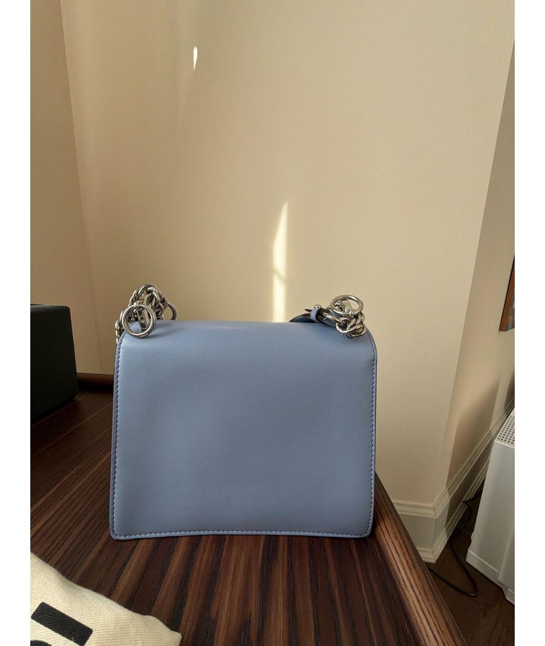 FENDI Голубая кожаная сумка через плечо, фото 3