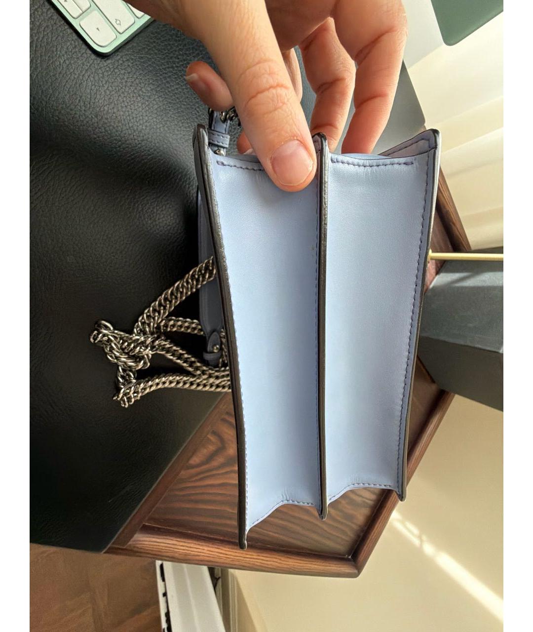 FENDI Голубая кожаная сумка через плечо, фото 7