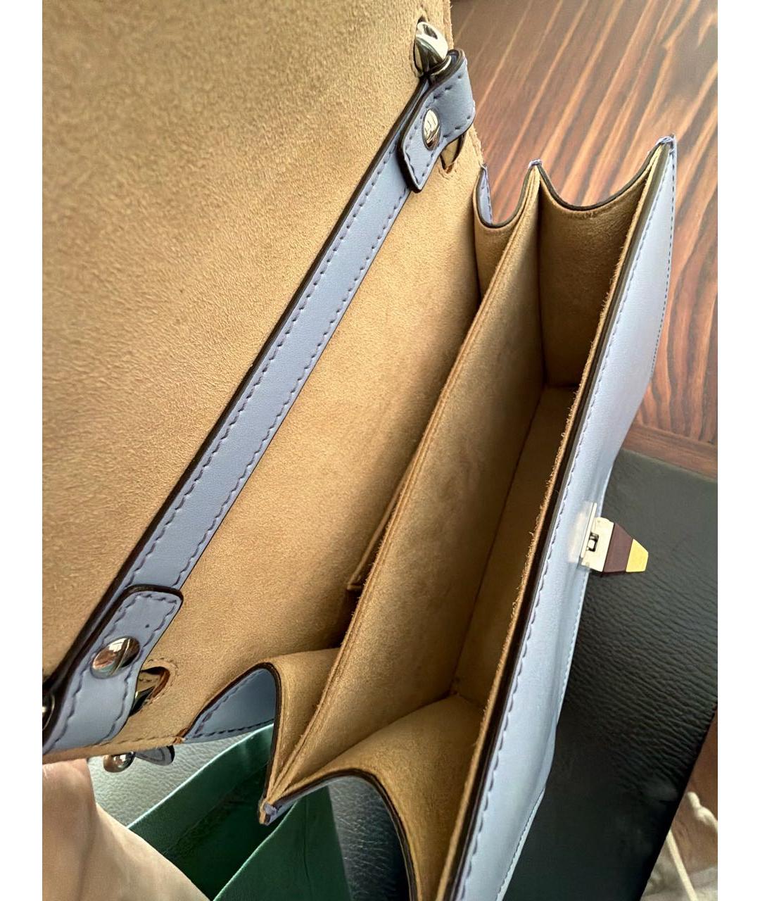 FENDI Голубая кожаная сумка через плечо, фото 4