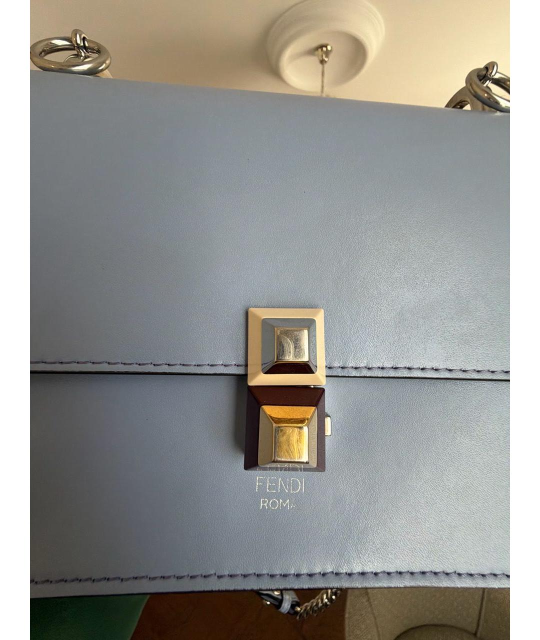 FENDI Голубая кожаная сумка через плечо, фото 5
